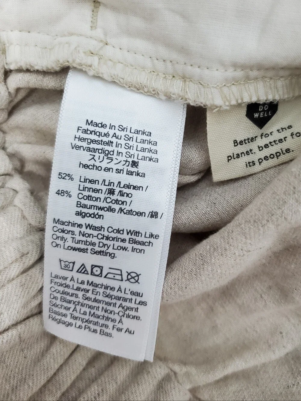 Madewell Clean Pull On Linen Blend Shorts Pleated Elastic Waist Tan Women XL